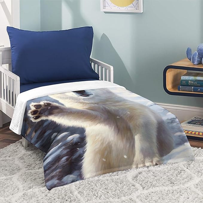 Polar Bear Paw Hello Fleece Throw Blankets Twin Size -Thick Fuzzy Warm Soft Twin Large Winter Blanket Throws for Bed 70x80 in