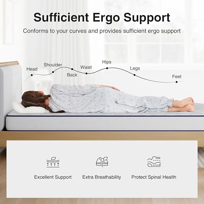 Novilla 8 inch Queen Mattress, Foam and Spring Hybrid Mattress Queen Size with Adaptive Foam for Pressure Relieving & Breathable Comfort, CertiPUR-US Certified-Ideal for Youth & Guest Rooms