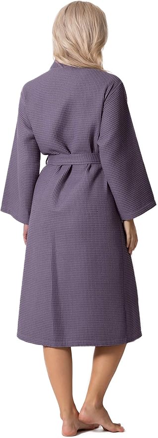Waffle Knit Lightweight Kimono Spa & Bath Robes for Women - Quick Dry - Soft