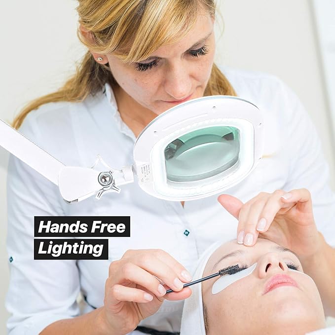 Brightech LightView Pro Magnifying Floor Lamp with Stand and Light LED Work Light with XL Magnifying Glass for Crafts and Projects