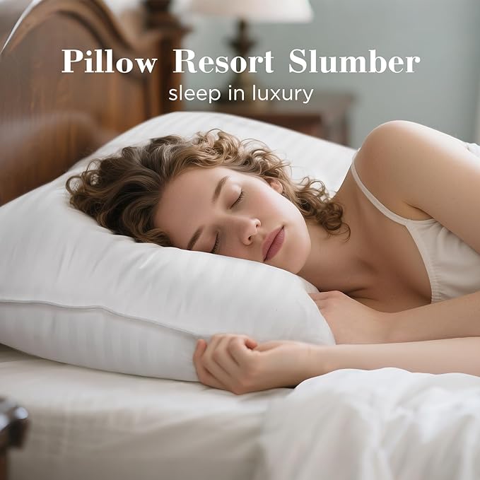 viewstar Bed Pillows Queen Size Set of 2, Hotel Collection, Down Alternative Pillow for Back, Stomach or Side Sleepers, Soft