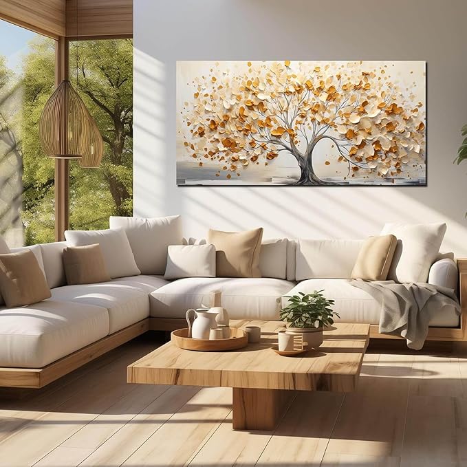 Decorative Painting Tree of Life Canvas Wall Art Pictures for Living Room Bedroom Canvas Wall Decor Large Artwork Wall Decor Ready to Hang Artwork Print with Frame Modern Wall Art Size 24x48 A