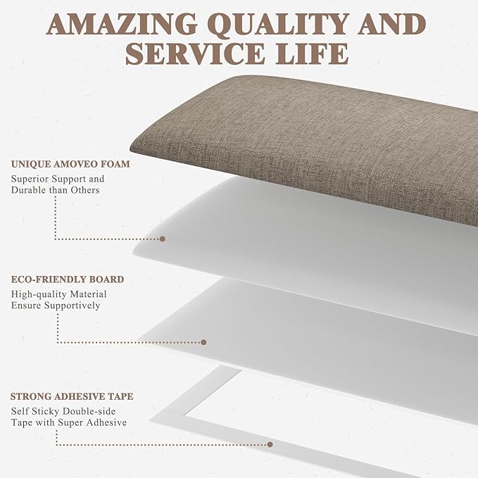 Upholstered Headboard for Full Twin Size Bed, Wall Mounted & Peel and Stick Headboard, Soundproof DIY Wall Panels, Fabric Tufted Head board in Modern Design for Bedroom (6 Panels, Each 23.62"x9.84"）