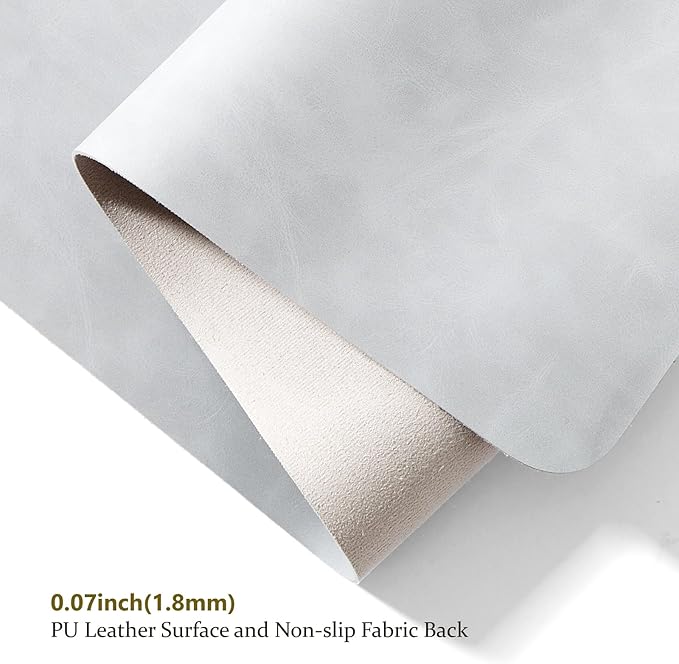 Distressed Leather Desk Mat - Non-Slip PU Desk Pad for Office and Home - Desk Organization and Accessories - Ideal for Large Mouse Pad and Desk Mats on Top of Desks(Ash Gray,36"x 17")