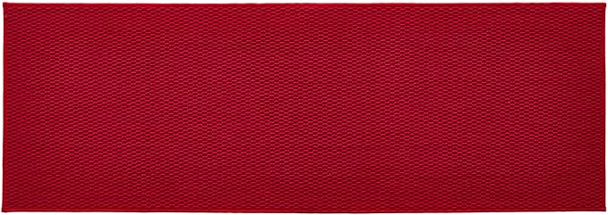 Bathroom Runner Rugs, Long Bath Mat Runner Washable Thin Quick Dry Low Pile Bathroom Runner Rugs Non Slip, Red 24"x70"