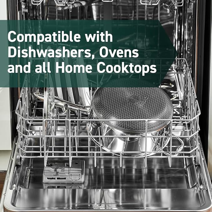 HexClad Hybrid Nonstick 3-Quart Saucepan with Tempered Glass Lid, Stay-Cool Handle, Dishwasher-Friendly, Oven-Safe Up to 900°F, Induction Ready, Compatible with All Cooktops