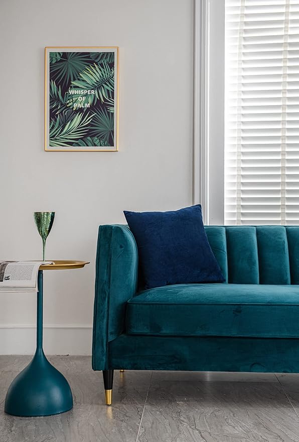 DEZENE Couch Pillow Cases 20x20 Navy: 2 Pack Cozy Soft Velvet Square Throw Pillow Covers for Farmhouse Home Decor