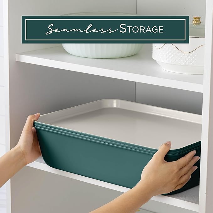 Country Kitchen Nonstick Stackable Bakeware Set - Durable, Easy Release Baking Set, Sage, 13 Pcs