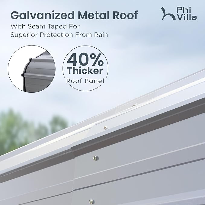 PHI VILLA 12'x30'x8.5 'Metal Carport for 2 Cars, Heavy Duty Car Ports for Heavy Snow, Reinforced Frame, Tall Metal Car Ports for Bass Boats, Full-Sized Pickup Trucks, and Tractors