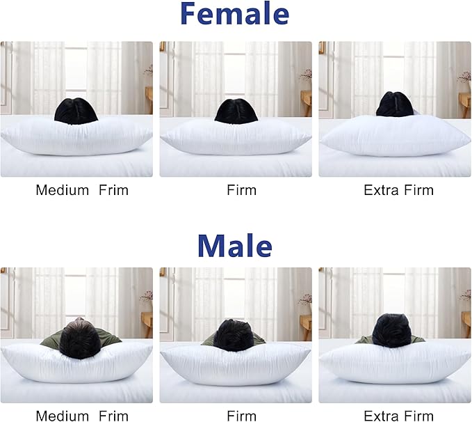 Shatex Firm Pillow, Stiff Standard Bed Pillow 26 x 20inch, Adjustable for Neck Pain Relief，Back Pillow Provide Strong Support for Stomach & Side Sleepers