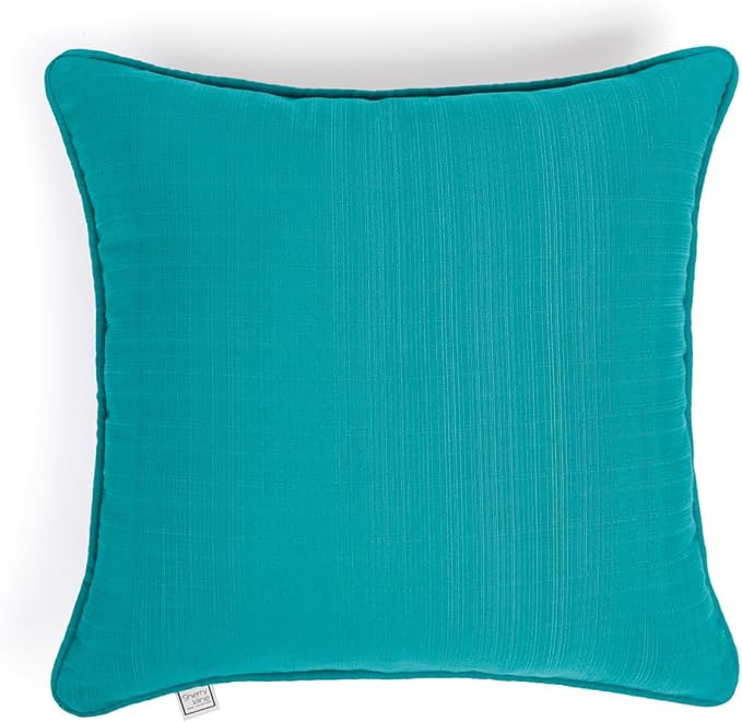Sherry Kline Sunrise Indoor/Outdoor Square Corded Edge Filled Pillow Peacock 18"x18" Set of 2