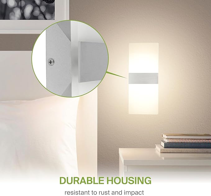 ASD 14 Inch LED Indoor Wall Sconce - Modern Interior 24W 120V 2700K-5000K Adjustable Dimmable Wall Mounted Light Fixtures, Acrylic Glass Wall Lights for Stairway, Hallway - ETL, Brushed Nickel