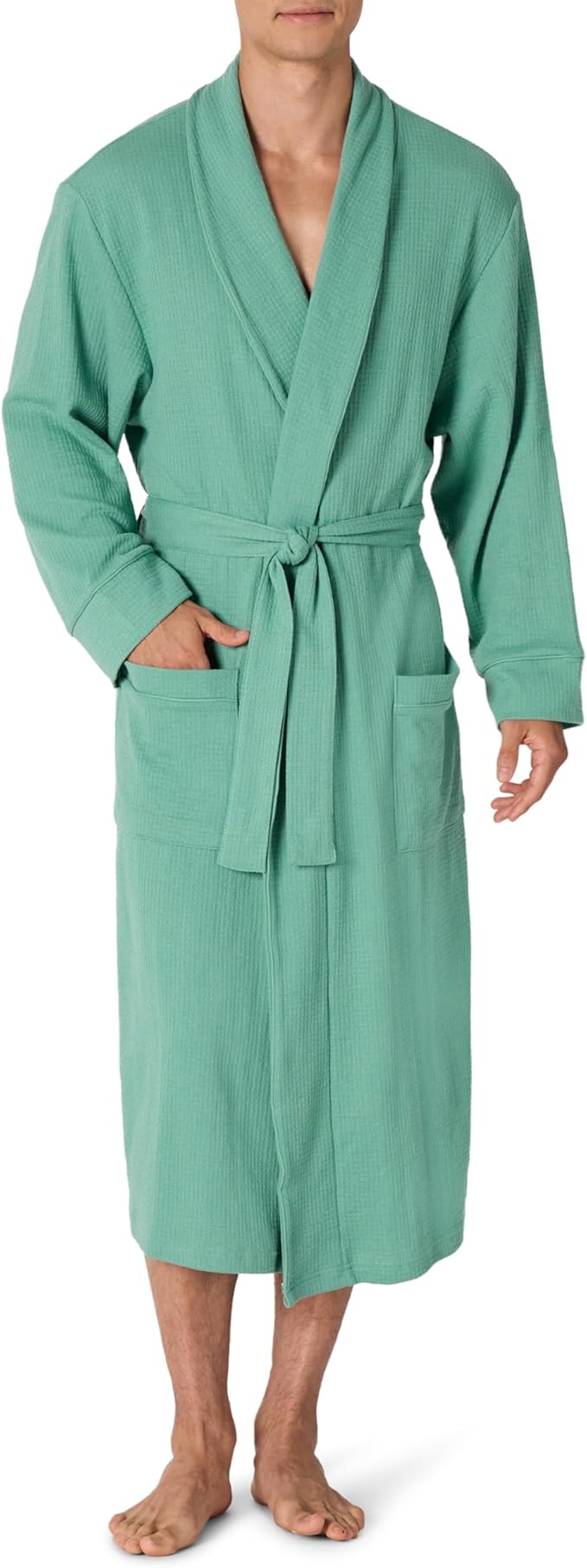 Amazon Essentials Men's Lightweight Waffle Bathrobe (Available in Big & Tall)