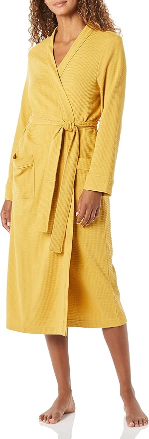 Amazon Essentials Women's Lightweight Waffle Full-Length Robe (Available in Plus Size)