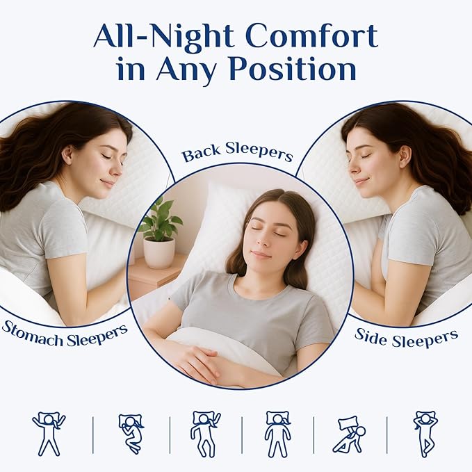 JOLLYVOGUE King Size Pillows Set of 4, Hotel Quality Down Alternative Bed Pillows for Side, Back, and Stomach Sleepers - Oeko-Tex Certified, 4 Pack