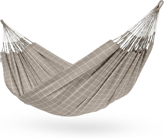 LA SIESTA Brisa Classic Hammock, Handmade, Weather-Resistant, Tear-Resistant Hammock for Indoor & Outdoor Relaxation, Size-Double - Almond
