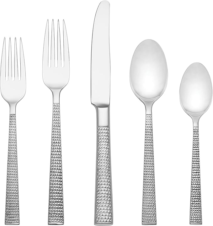 Kate Spade New York Wickford 5-Piece Flatware Set, 1.05 LB, Metallic