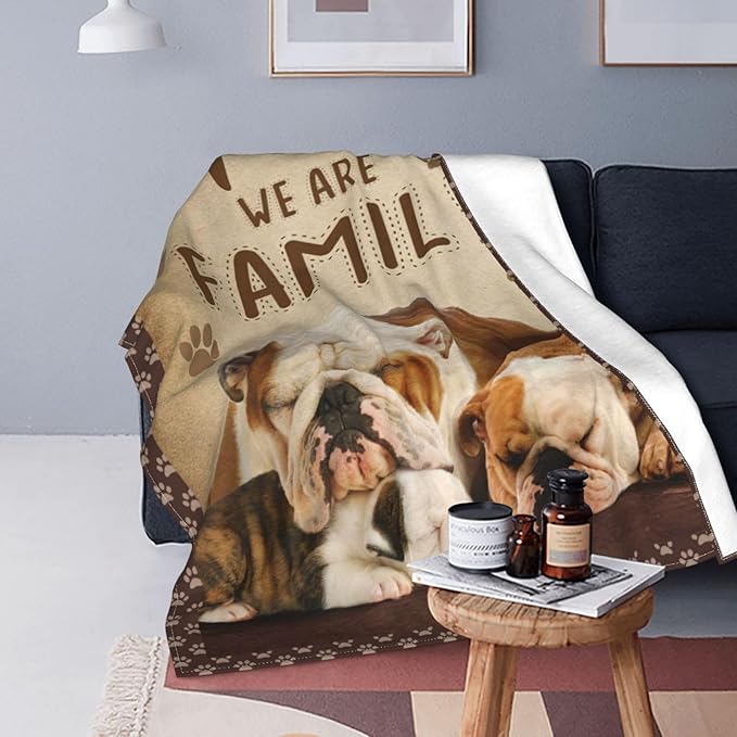 Bulldog Blanket French Bulldog Throw Blankets Cozy Fleece Flannel Blanket Soft Warm Plush Lightweight Bedding Frenchie Decor Bulldog Gifts for Girls Women Boys Teens Kids for Couch Sofa Bed 60"X80"