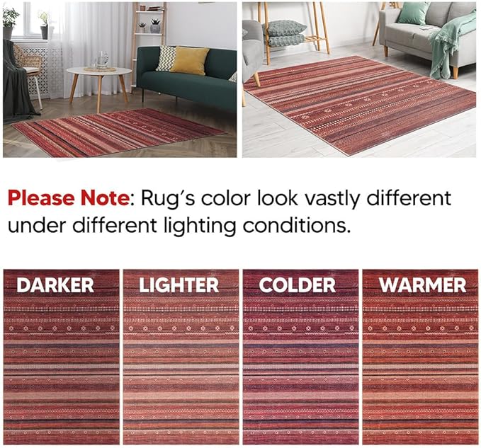 Keen Home Design 2x10 Rug - Machine Washable Runner with Non-Slip Backing, Ideal for Hallway, Entryway, Kitchen, Laundry Room - Vintage, Easy Clean, Durable, Low Pile Rug - (2'6" x 10')