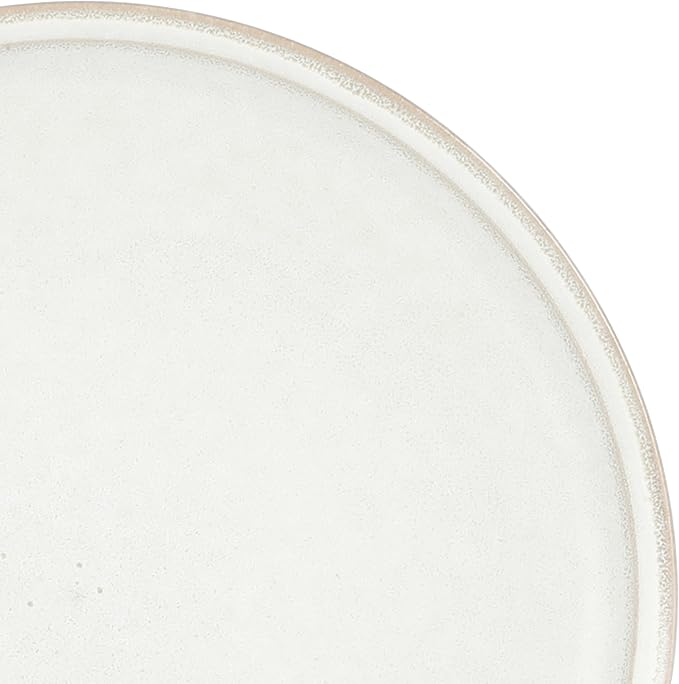 Gibson Elite Beckett Stoneware Matte Reactive Glaze 16 Piece (Service for 4) Plates and Bowls Dinnerware Set - Linen White