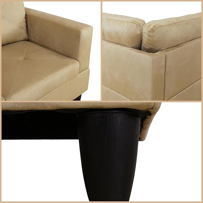 L Shaped Couch, Modular Sectional Sofa with Chaise, Modern Modular Sofas Furniture Sofa Couches for Living Room/Apartment/Office/Bedroom, Beige