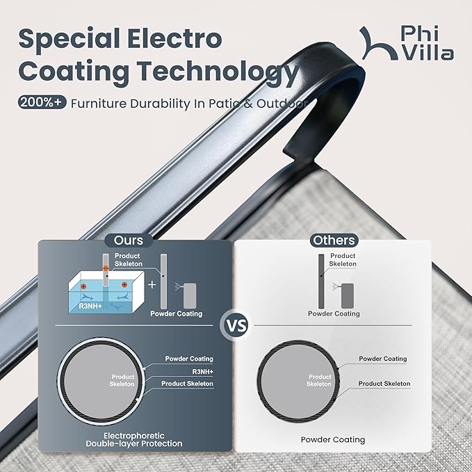 PHI VILLA 9 Piece Outdoor Patio Dining Set, Extendable Large Patio Table and 8 Swivel Dining Chairs, Outdoor Furniture Table and Gray Chairs Set for 6-8 Person