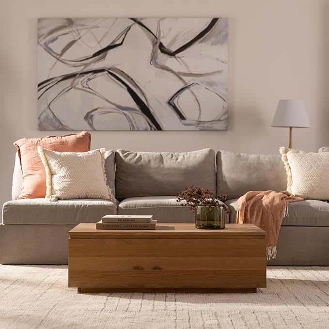 Transformer Table Lift Top Coffee Table with Storage, Modern Coffee Table for Living Room, Home Office & Dining, Space-Saving Small Coffee Desk with Panel Hidden Storage for Transformer Dining Table