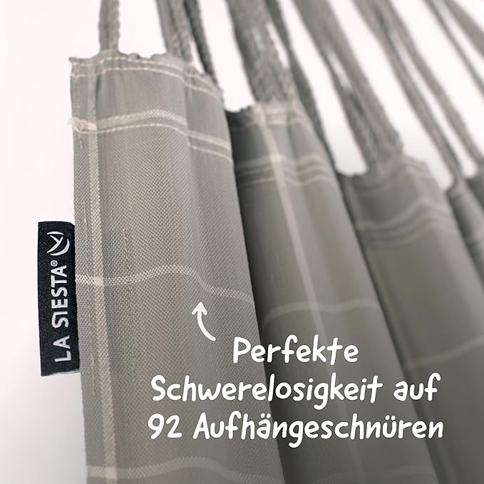 LA Siesta Brisa Classic Hammock, Handmade, Weather-Resistant, Tear-Resistant Hammock for Indoor & Outdoor Relaxation, Size-King - Almond