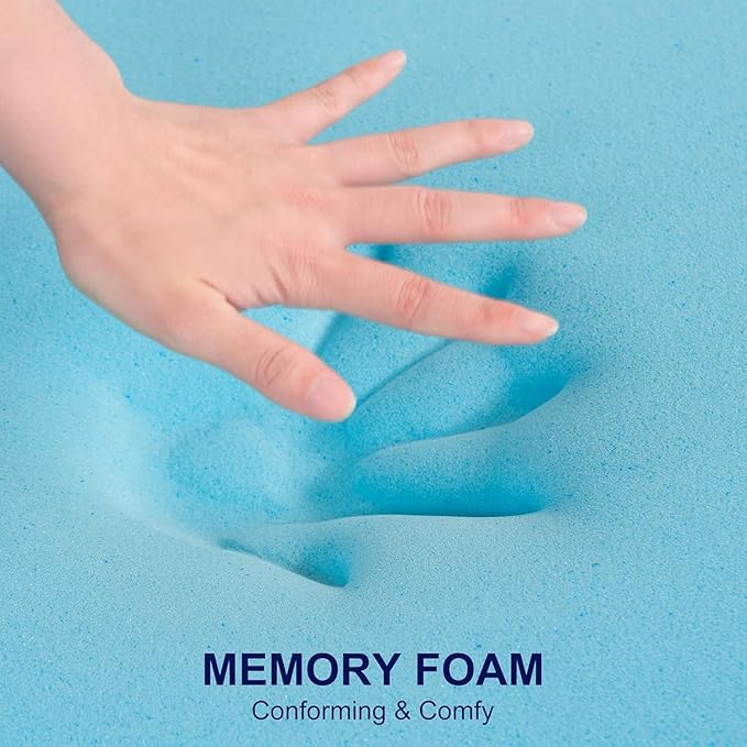 ELEMUSE 3 Inch Full Memory Foam Mattress Topper, High Density Gel Foam Bed Toppers with Cooling Pillowtop for Back Pain Relief, Medium Firm Mattress Pad for Comfort Body Support