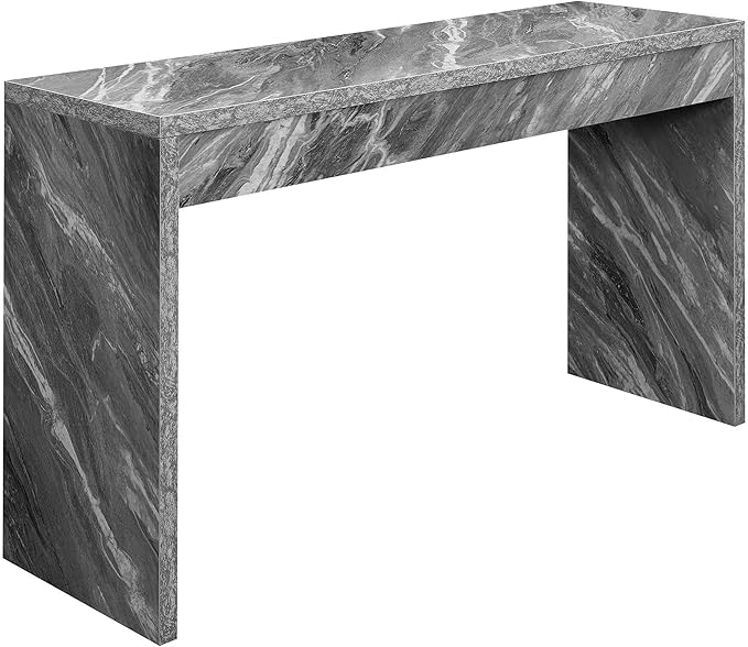Convenience Concepts Northfield Hall Console Table 48" - Modern, Minimalist Narrow Sofa Display Accent for Contemporary Living Room, Entryway, or Hallway, Gray Faux Marble