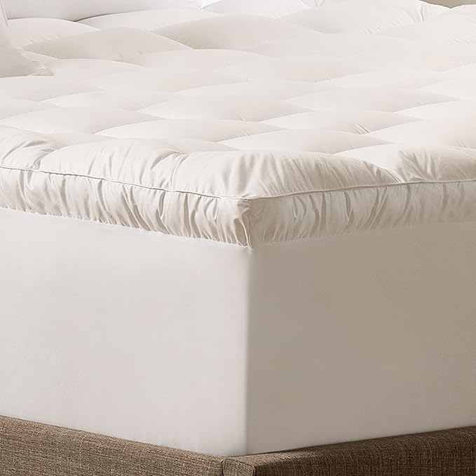 SERTA Down Illusion Soft Hypoallergenic 2 inch Pillowtop Simple Fit Mattress Topper, Twin XL, White