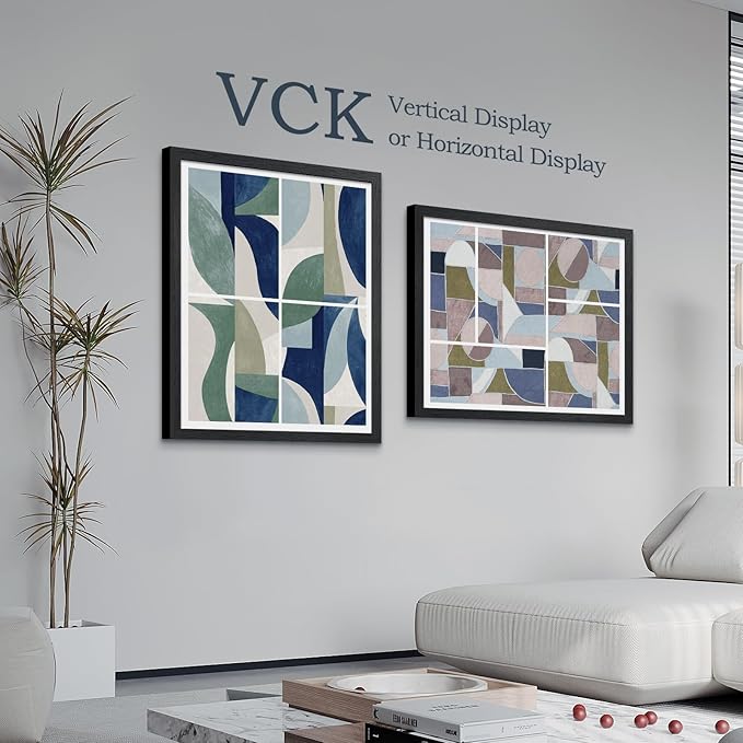 VCK 22x28 Poster Frame - Black, Textured Exclusive Solid Wood Picture Frames - Wall Hanging