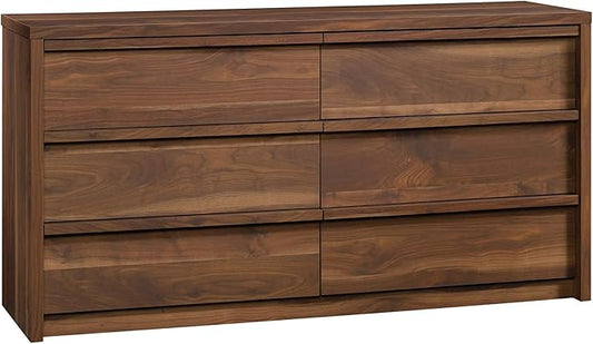 Sauder Harvey Park 6 Drawer Dresser for Bedroom Wooden Dressers & Chest of Drawers, in Grand Walnut
