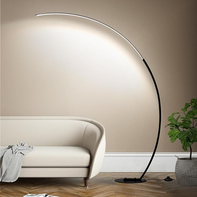 Dimmable LED Lamps for Living Room with 3 Color Temperatures, Ultra Bright 2000LM Arc Floor Lamps, Modern Standing Tall Lamp with Remote Control Reading Floor Lamp for Bedroom Office Classroom