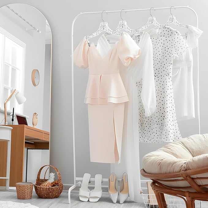 Clothes Hangers with Clips Plastic Set of 50 Pack Heavy Duty Hangers Dresses, T-Shirts Shirt Suit Hangers for Closet Organization Crystal Clear Hanger Pants Skirt Hanger Women and Men