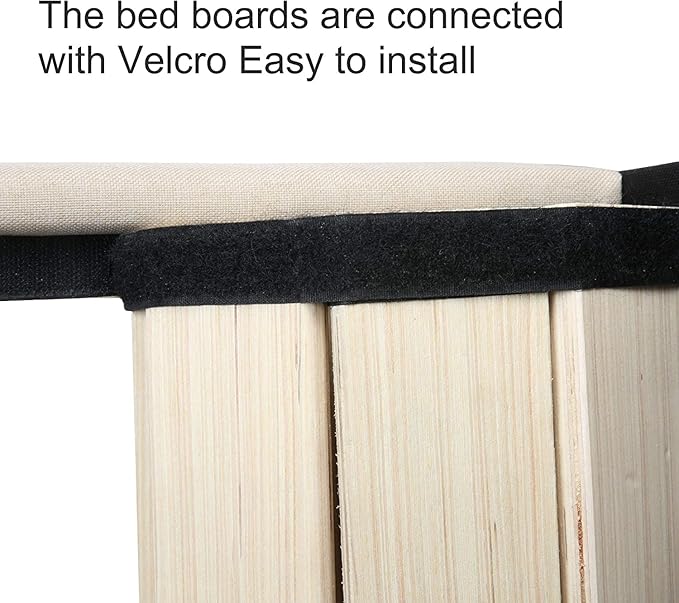 Bed Frame Upholstered Platform with Tufted Head Board Mattress Foundation with Wooden Slats Full/Queen Size for Bedroom School Students Kids Adults Storage Under 500lbs(Grey Fabric, Full)