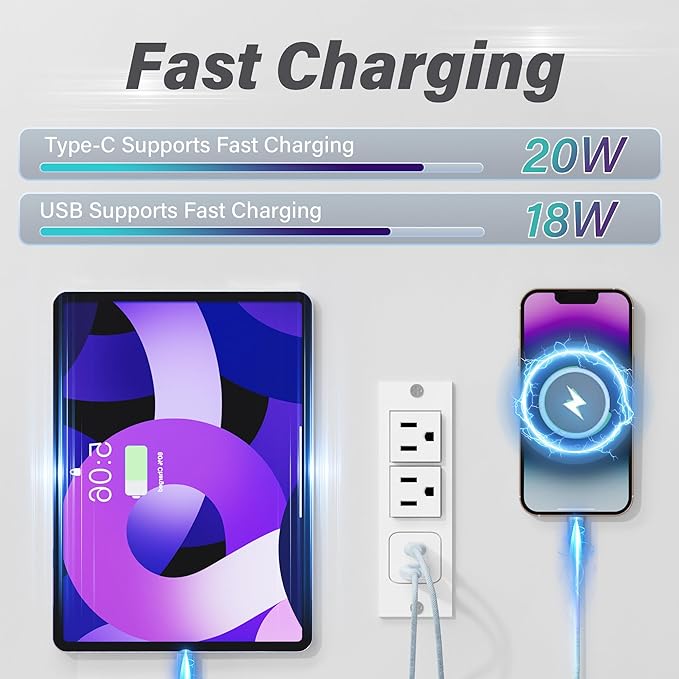 JUMMICO Makeup Vanity Desk with Mirror and Lights, L- Shaped Vanity, Modern Vanity Table with 5 Drawers & Adjustable Shelves, Power Outlet with Fast Charging, for Bedroom (White)