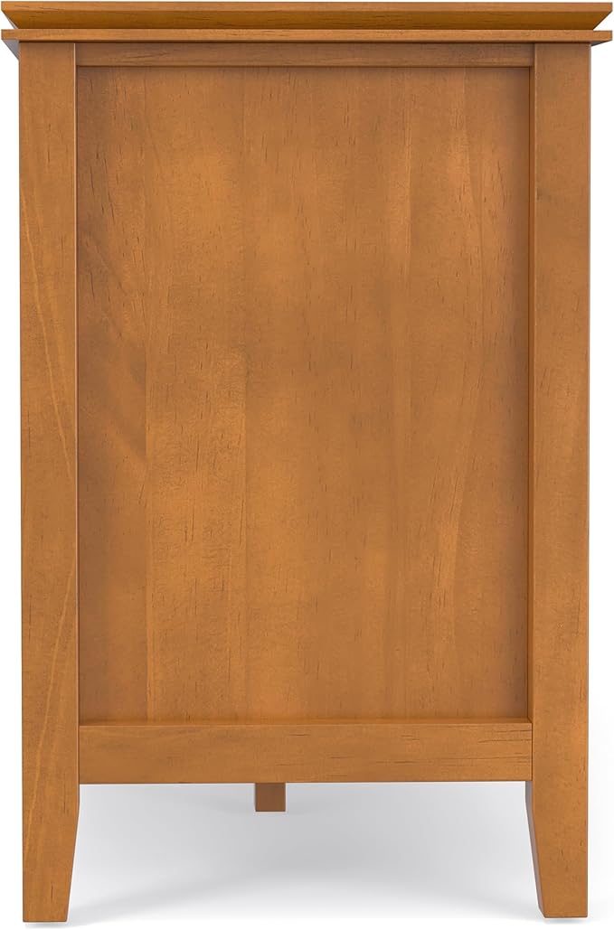 SIMPLIHOME Artisan SOLID WOOD 72 inch Wide Transitional TV Media Stand in Honey Brown For TVs up to 80 inches for the Living Room and Entertainment Center