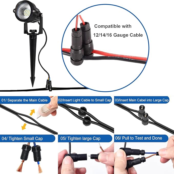 20 Pack 12W Dimmable LED Landscape Lights, IP67 Waterproof Landscape Lighting with Remote 2700K-6500K Color Adjustable, 12V-24V Low Voltage Outdoor Spotlights for Garden Pathway Yard Patio