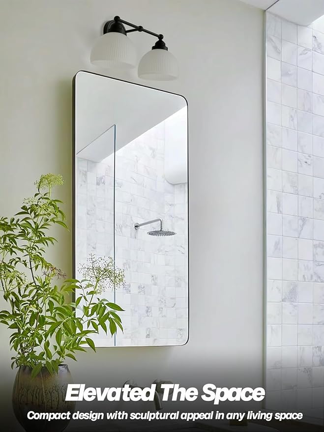 2-Lights Milk White Glass Wall Sconce Lighting Brass Finished, Double Arm Bathroom Vanity Light Fixture for Bedroom Living Room Dining Room Hallway