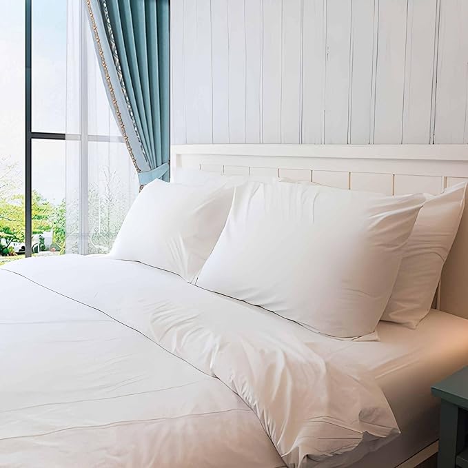 Thin Flat Slim Ultra Soft Bed Pillows King Size Set of 2 Pack for Sleeping, Bed Pillow for Stomach Back and Side Sleepers, Machine Washable 20x36 inches