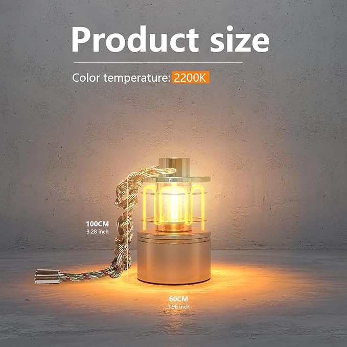 Portable Rechargeable Table lamp, Magnetic Outdoor lamp, Bedside lamp for Bedroom, Camping, Emergency, Hiking, Fishing and Home use