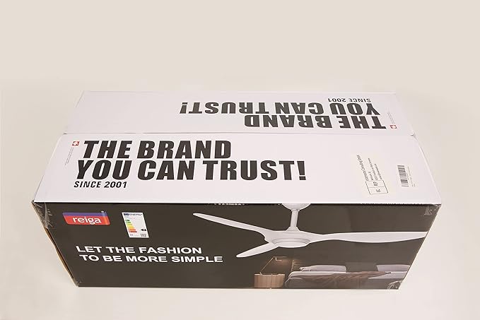 reiga 52 Inch ETL Listed High CFM Quiet DC Motor Smart Ceiling Fans with Lights Remote Control, Indoor 3 Blade Modern Ceiling Fan for Living Room Bedroom Farmhouse