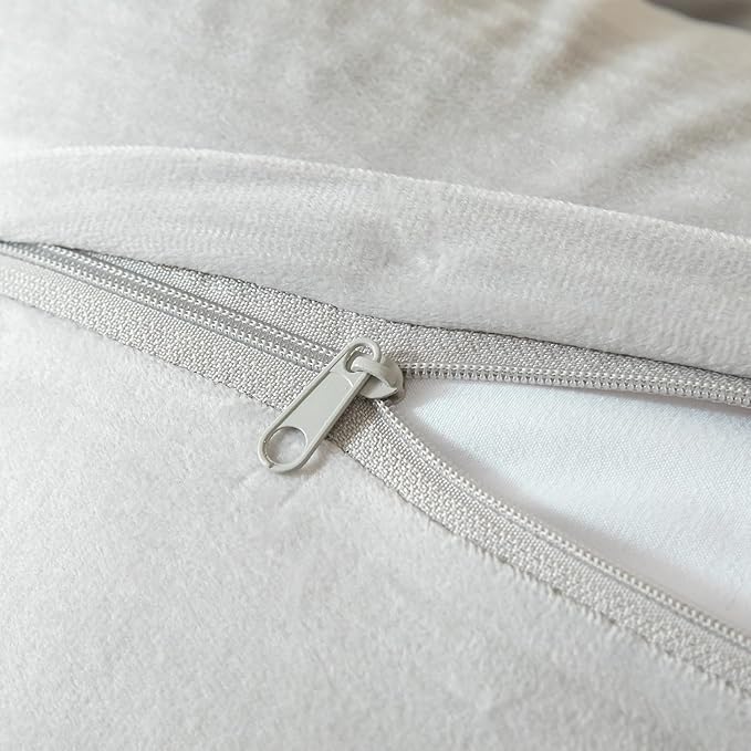 Yaertun Pack of 2 Chenille Textured Decorative Throw Pillow Covers Accent Solid Cushion Cover Soft Cozy Pillow Case with Velvet Back for Couch Sofa Bed Living Room 26x26 Inch Pearl Grey