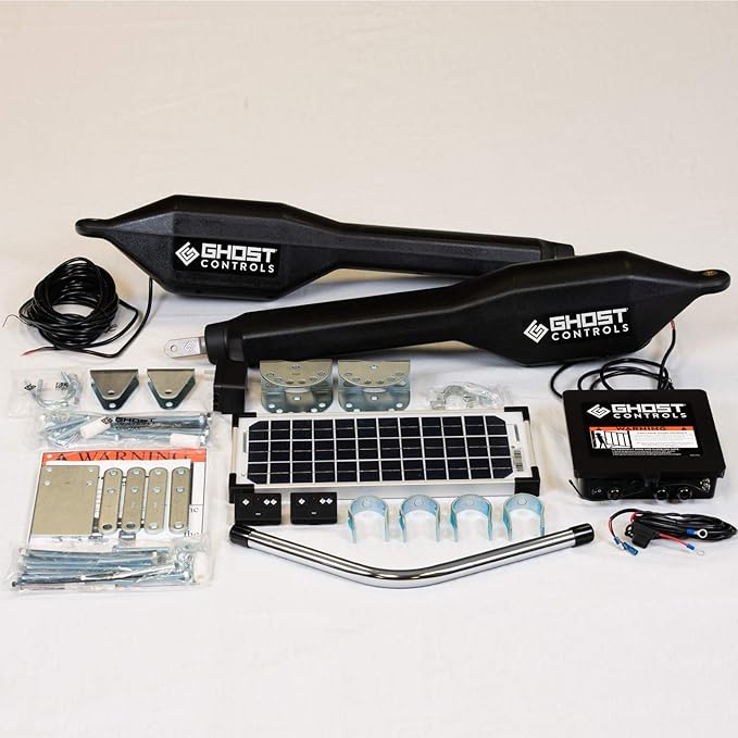 Ghost Controls TDS2XP Heavy-Duty Solar Dual Automatic Gate Opener Kit for Swing Gates Up to 20 Feet