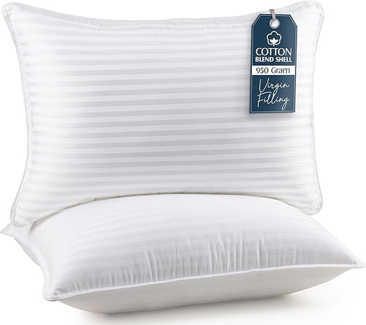 Utopia Bedding Bed Pillows for Sleeping Standard Size (White), Set of 2, Cooling Hotel Quality, for Back, Stomach or Side Sleepers