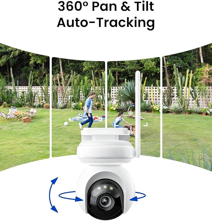REOLINK Altas PT Ultra - 4K Solar Security Cameras Wireless Outdoor, 500 Days Battery Life, ColorX Night Vision, 360° Pan Tilt Auto Tracking, Dual-Band Wi-Fi 6 Cameras for Home Security