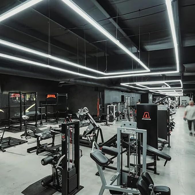 LED Garage Lights Fixture: High Brightness 39000LM LED Garage Lighting Ceiling LED Light, Updated 44.8 inch Large Size Rectangle Light for Garage Shop Workshop Gym Car Detailing