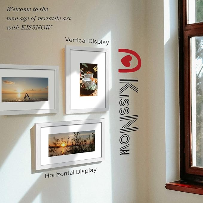 11x17 Picture Frame 4 Pack, Textured White Solid Wood, Wall Gallery Poster Frame