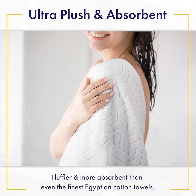 Ultra Soft & Stylish 700 GSM Luxury Bath Sheets | Pack of 2 | Extra Large 35x70 Inches | 100% Zero-Twist, Long-Staple Cotton | Remarkably Absorbent (Papyrus)
